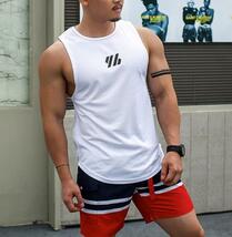 メンズ　袖なし　tシャツ　トレーニングウェア　トップス　通気　吸汗速乾　スポーツウェア ランニング　夏 X04_画像2