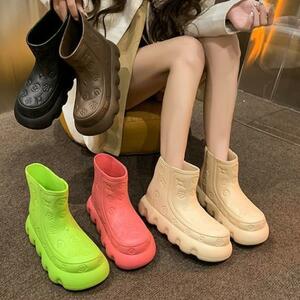  lady's fashion rain boots rain shoes waterproof . slide commuting outdoor dressing up x101