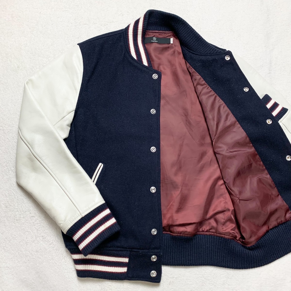 新品ウール×本革×カシミヤ スタジャン XS 当店限定