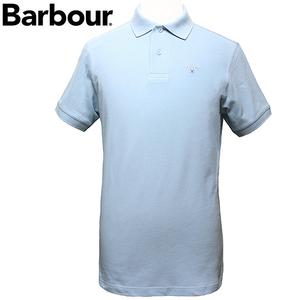 バブアー Barbour ポロシャツ メンズ 半袖 鹿の子 サイズM SKY MML0358 BL32 新品