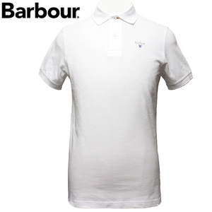 バブアー Barbour ポロシャツ メンズ 半袖 鹿の子 サイズL WHITE MML0358 WH11 新品