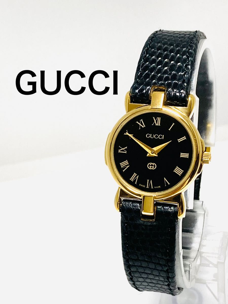 美品 GUCCI グッチ 電池&ベルト新品交換済み レディース腕時計 