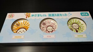 Fuji TV Mezamashi TV Mezamashi Bean Plate Point 3 Set Цвет / оранжевый, розовый и зеленый Корпус: Фарфор Новый Нераспечатанный　