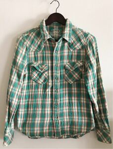 TMT embroidery gauze check shirt long sleeve flannel shirt size S