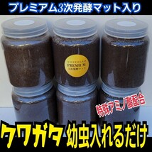 【6本セット】クワガタ幼虫を入れるだけ！　便利！800mlボトル入　プレミアム3次発酵マット　　抜群の栄養価！　ミヤマ・ノコギリにお薦め_画像1