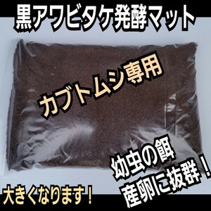 カブトムシ専用　黒アワビタケ発酵マット【20リットル】幼虫の餌・産卵に！　完全室内製造で雑虫混入が全くありません！　大きくなります！