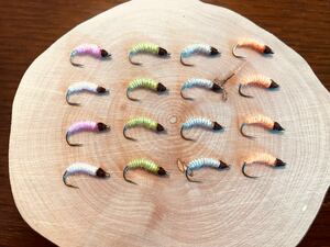  control fishing place ..* new color 5 color colorful grape insect kun 16ps.@amagoiwanayamame trout killer bag leather msi