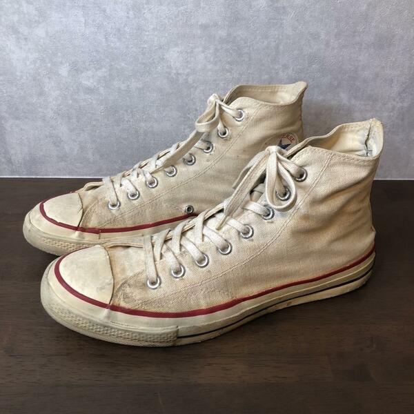 【US11】 70S USA製 ヴィンテージ コンバース チャックテイラー ホワイト オリジナル HIカット US11 CONVERSE 中古 DD0004