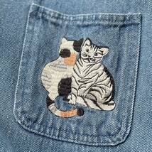 vintage 猫 刺繍 ポケット デニムジャケット カバーオール_画像9