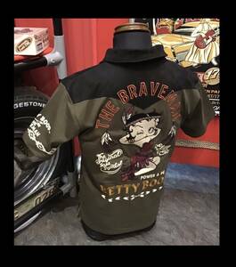 ベティブープ★新品★2323★ポロシャツ【XXLサイズ】緑★BETTYBOOP★THEBRAVEMAN★BBB-2323★ネバーマインド★アメリカンロングリバー55