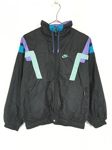 レディース 古着 90s NIKE 裏地 天竺 カラフル クレイジー ナイロン ジャケット L 古着