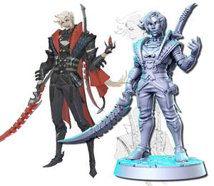 RN Estudio Rne-neo204 14a Jarroth (vampire) 3Dプリント D＆D メタルミニチュア メタルフィギュア TRPG スターグレイブ