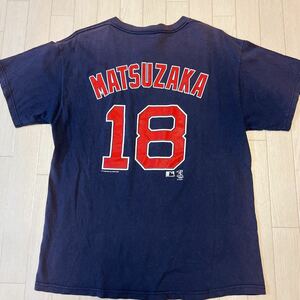 USA #18 MATSUZAKA RED SOX 松坂大輔 レッドソックス MLBP 2007 ユニフォームLee SPORT ビンテージ フェード 半袖Tシャツ