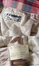 HRM ハリウッドランチマーケット チェック レーヨン ジャケット Gジャン 裏キルティング 日本製 メンズ ブルゾン (2) ピンク系 ●o-173_画像9