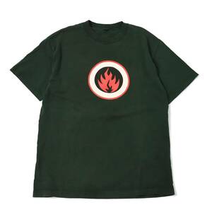 [L程度] 90s Black Label プリント Tシャツ グリーン 緑 ブラックレーベル ロゴ オールド スケート サンタ ビンテージ vintage