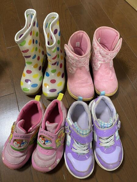 F9021キッズ スニーカー 子供靴17cm 4足組