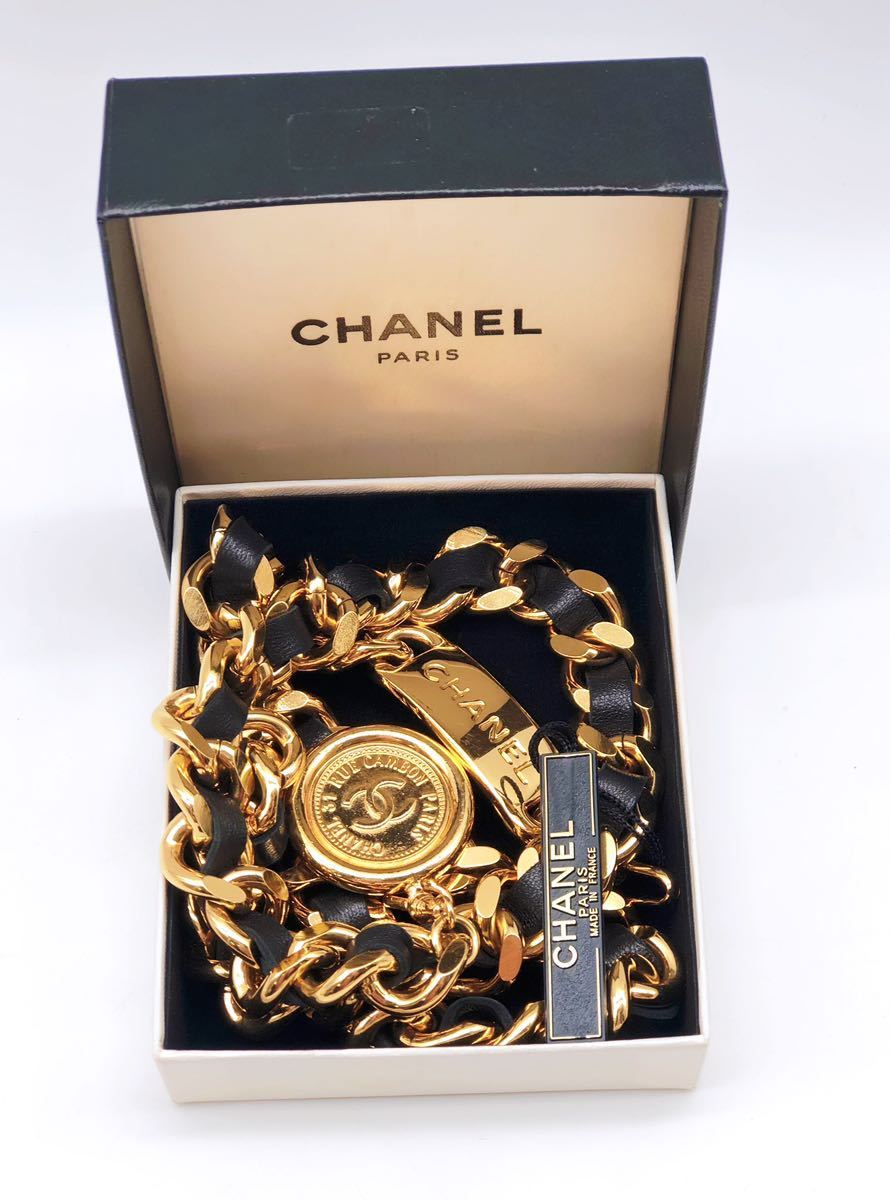 希少 黒入荷! ココマーク チェーン ベルト シャネル Chanel