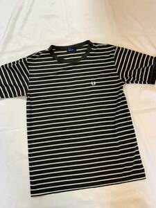 FRED PERRY Fred Perry border stripe polyester T-shirt cut and sewn simple 