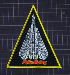 米海軍 VF-31 トムキャッターズ 米軍納入工場製 Felix Rules F-14 ワッペン ベルクロ オス・メス付き / トップガン