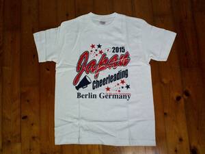 ☆未使用【2015 第8回チアリーディング世界選手権大会ドイツ TEAM JAPAN】プリント半袖Ｔシャツ　コットンTシャツ S 白