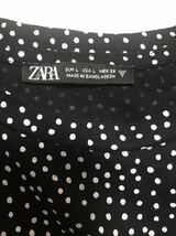 ZARA ドット　ギャザー入りワンピース　半袖　ワンピース　L コットン100％　ロングワンピース 20210703_画像6