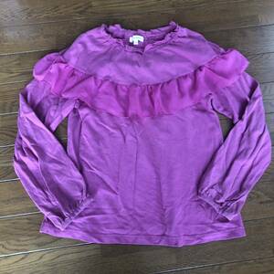 3can4on long sleeve tops 140 purple girl frill attaching 