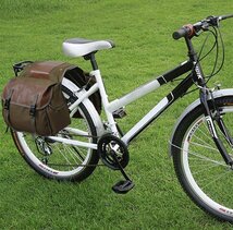 自転車 バイク 用 左右ユニバーサル 【色：CAMEL】サドルバッグ ツールバッグ カバン 収納鞄 オートバイ_画像3