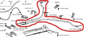 【新品純正/パーキングブレーキ】トヨタ アリスト JZS160 JZS161 パーキングブレーキ ケーブルNo.２＆３set /Parking brake No. 2 & 3set