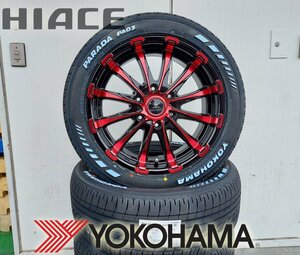 ホワイトレター 車検対応 Bounty Collection BD12 200系ハイエース ヨコハマ PARADA PA03 225/50R18 新品タイヤホイール 18インチ