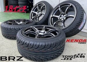 86 BRZ タイヤホイールセット 18インチ Acht-6 クロニウムブラック KENDA KR20 F: 225/40R18 R: 235/40R18 新品4本set