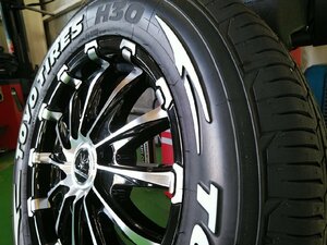 サマータイヤ TOYO H30 215/65R16 ホワイトレター 車検対応 200系ハイエース タイヤホイールセット 16インチ BD12 新品4本セット