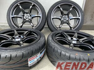 KENDA KR20A F 225/40R18 R 235/40R18 走り屋 86 BRZ 18インチ タイヤホイールセット Acht-6 アハト6