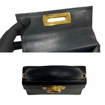 美品 Salvatore Ferragamo サルヴァトーレフェラガモ ガンチーニ 金具 レザー 2way ショルダーバッグ ハンドバッグ ネイビー 24367_画像9