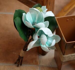 * white-blossomed magnolia *3 pcs set bouquet * orchid * artificial flower * art flower * blue 