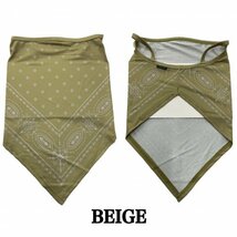 Vin&Age ヴィンアンドエイジ Cookie Pattern ペイズリー柄 ストレッチフェイスマスク VFM1-BEIGE フェイスガード 耳掛け付き バイカー必須_画像3