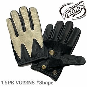 Vin&Age ヴィンアンドエイジ NAUGHTY SHORT GLOVES ナーティー VG22NS #1 SHAPE-M スタッズ無し 70's 60' エイジング 春夏秋用 男女兼用