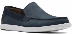 送料無料 CLARKS 27cm スニーカー 軽量 ネイビー ブルー ヌバック レザー カジュアル スリッポン ビジネス サンダル ブーツ XXX38