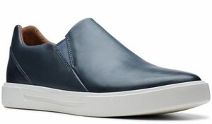 CLARKS 25cm スニーカー レザー ダーク ブルー ビジネス スリッポン フォーマル ビジネス オフィス カジュアル ブーツ XXX51