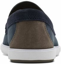 送料無料 CLARKS 25.5cm スニーカー 軽量 ネイビー ブルー ヌバック レザー カジュアル スリッポン ビジネス サンダル ブーツ XXX38_画像3