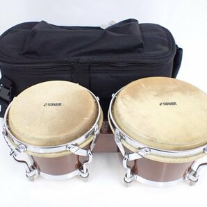 【良品】SONOR Latino ラティーノ シリーズ ボンゴ 7インチ/8.5インチ ソナー プロテクションラケットケース付き △ 69CE9-6の画像1