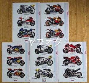  Honda racing Works machine clear file 5 kind set * HRC HONDA RACING NSR motoGP Suzuka 8 hours Suzuka circuit ... Japan GP