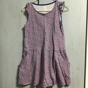 used 子供服「 ユニクロ リバティ ワンピース 120cm 青色 花柄 」 / UNIQLO / 綿100% / チュニック / LIBERTY LONDON / 夏 おうち時間