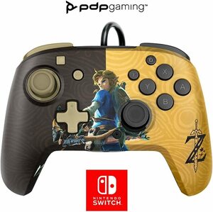 ジャンク品　送料無料　PDP Gaming Faceoff Deluxe+ Wired Switch Pro Controller ゼルダの伝説 ブレス オブ ザ ワイルド