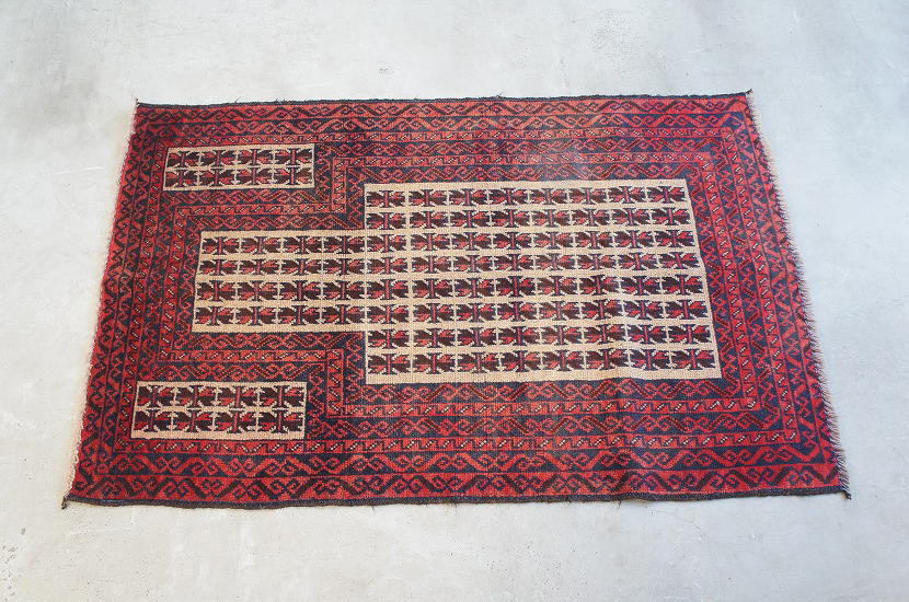 Baluch Tribal Rug 130cm x 82cm/M-4/Hand-woven carpet/Handmade/Vintage rug/Old rug/Old kilim/Gur/Tribe/Entrance, carpet, rug, mat, rug, Rugs in general
