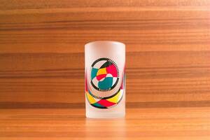 [7148] 2客 セット タンブラー グラフィカル デザイン 摺り ガラス tumbler glass cup レトロ ポップ カラフル グラス