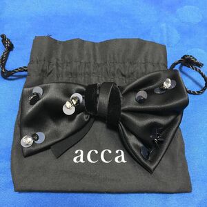 acca スパンコール付きリボンバレッタ　