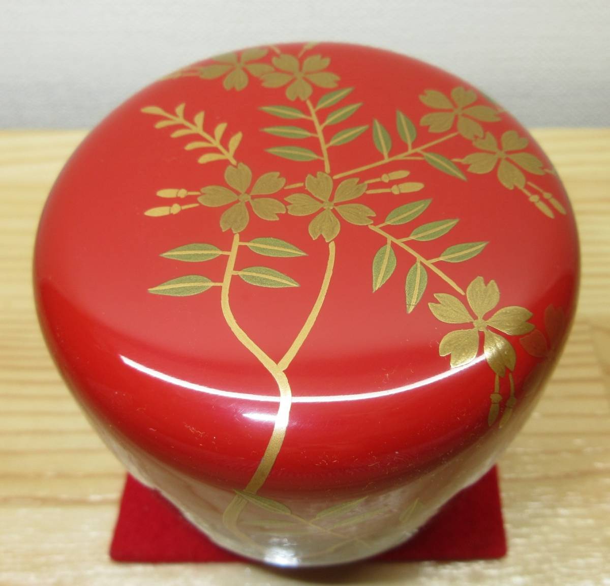 桜に短冊蒔絵大棗 茶道具 アンティーク/コレクション 工芸品 桜に短冊蒔絵大棗 茶道具 アンティーク/コレクション 工芸品