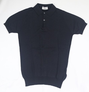 新品 John Smedley　ジョンスメドレー 最高級シーアイランドコットン・メリノウール　 ポロシャツ Sサイズ 　NAVY