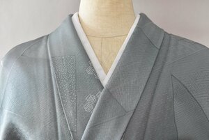 【桜庭呉服店】小紋 着物 割文 亀甲 麻の葉 七宝 おしゃれ 身丈153cm 裄丈65cm　★ kb-3396