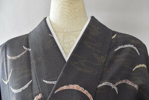 【桜庭呉服店】小紋 着物 芝文 流水文 自然文様 おしゃれ 身丈151cm 裄丈67.5cm　★ kb-3421